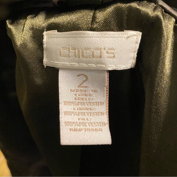 Chico's olive Green Puffer Jacket with Quilted Design 2 Medium button down - Picture 4 of 9